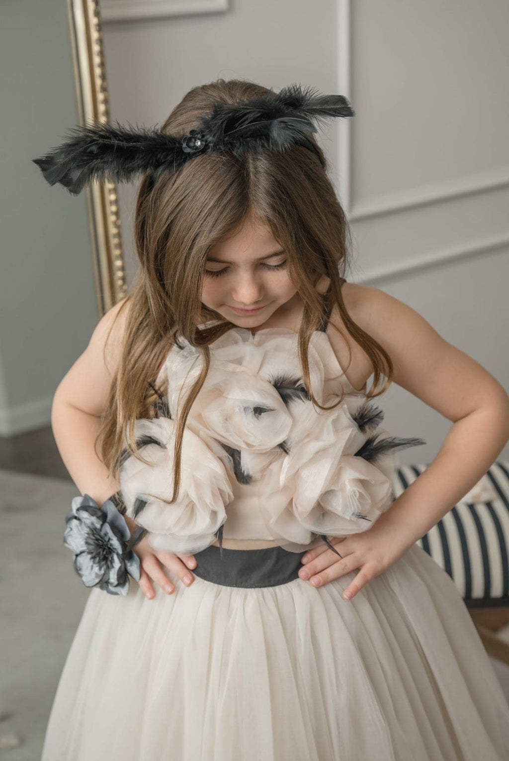 Coco-Feather Black Headband