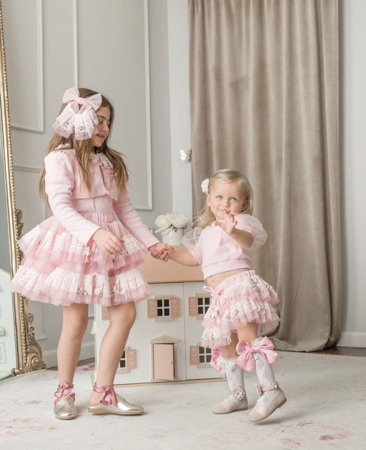 Harlow Pink Embroidered Top and Bloomers Set