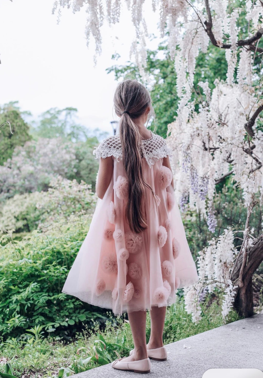Rosa Pink Tulle Flower Dress