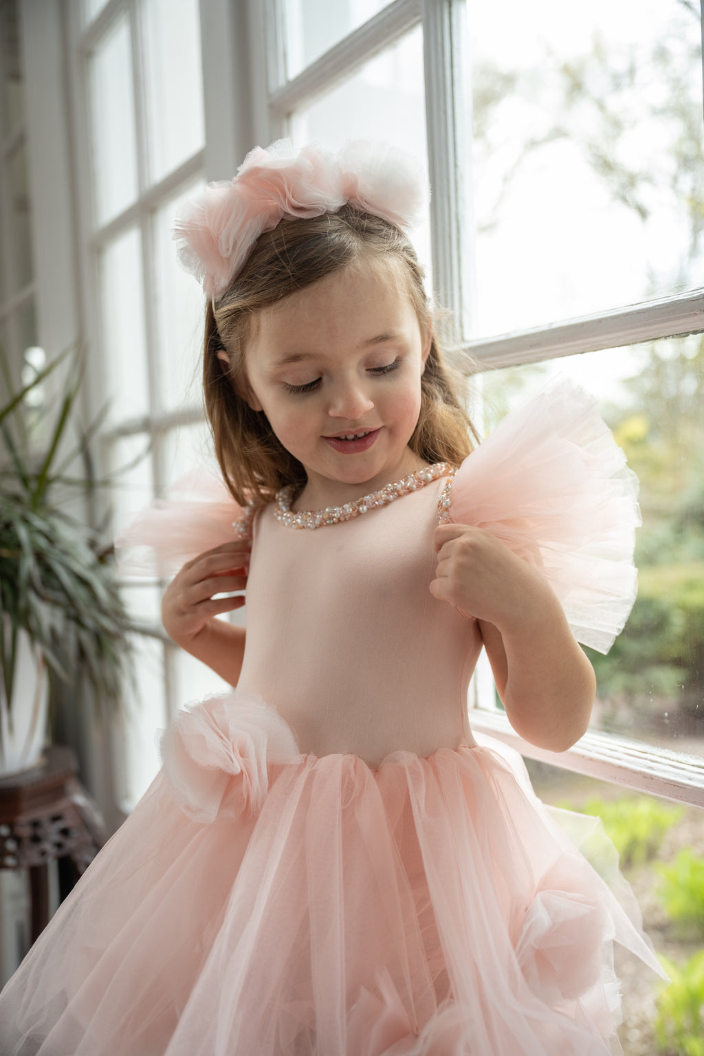 Sugar Plum Flower Hair Sash