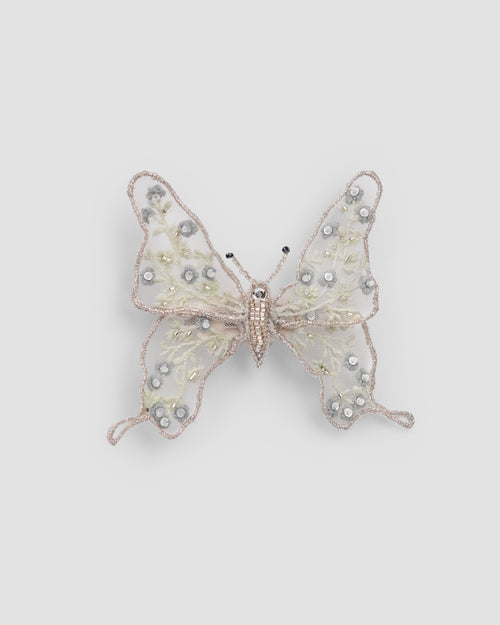 Aurora Butterfly Clip for girls by House of Carousel with hand-embroidered tulle wings