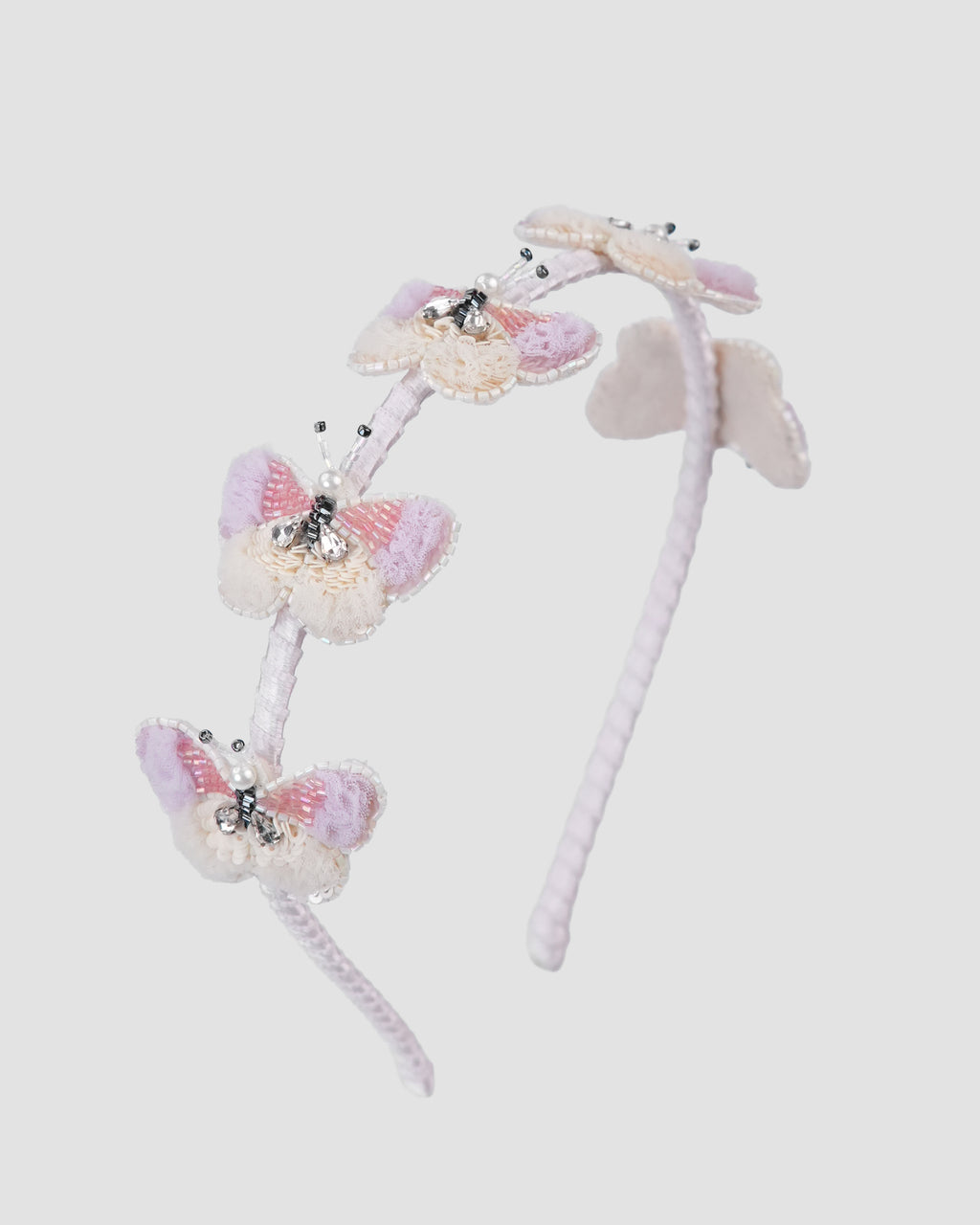 Butterfly Ballet Headband for girls by House of Carousel with blush and lilac tulle butterflies available at House of Aura Lebanon
