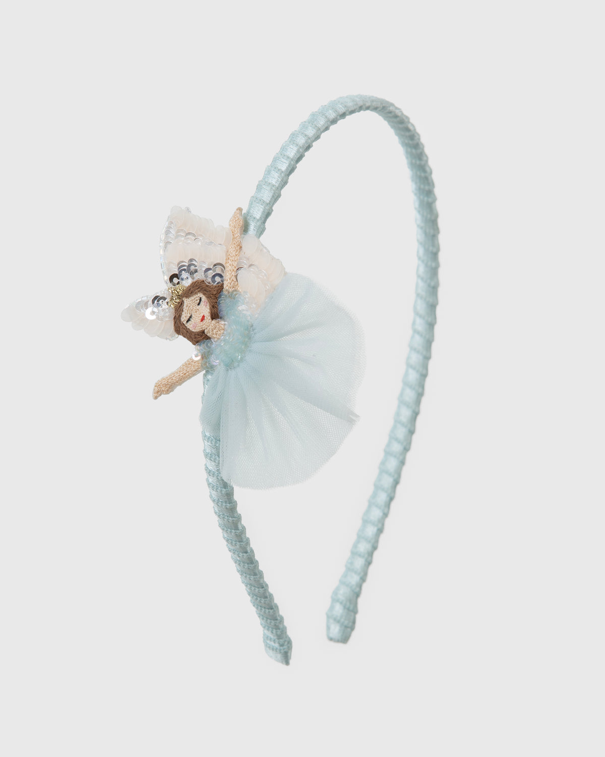 Fairy Bloom blue  tulle fairy headband for girls by House of Carousel available at House of Aura