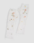 Florals on Her Hands ivory tulle gloves with hand-embroidered flowers, sequins and beads by House of Carousel available at House of Aura Lebanon