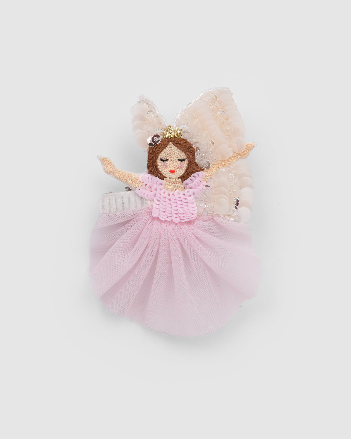 The Flower Fairy pink tulle hair clip by House of Carousél available at House of Aura Lebanon