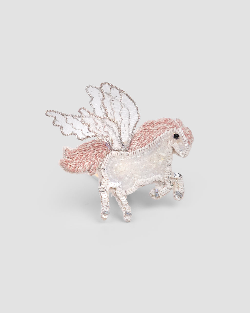 Winged unicorn girls hair accessory with embroidered and sequin details by House of Carousél