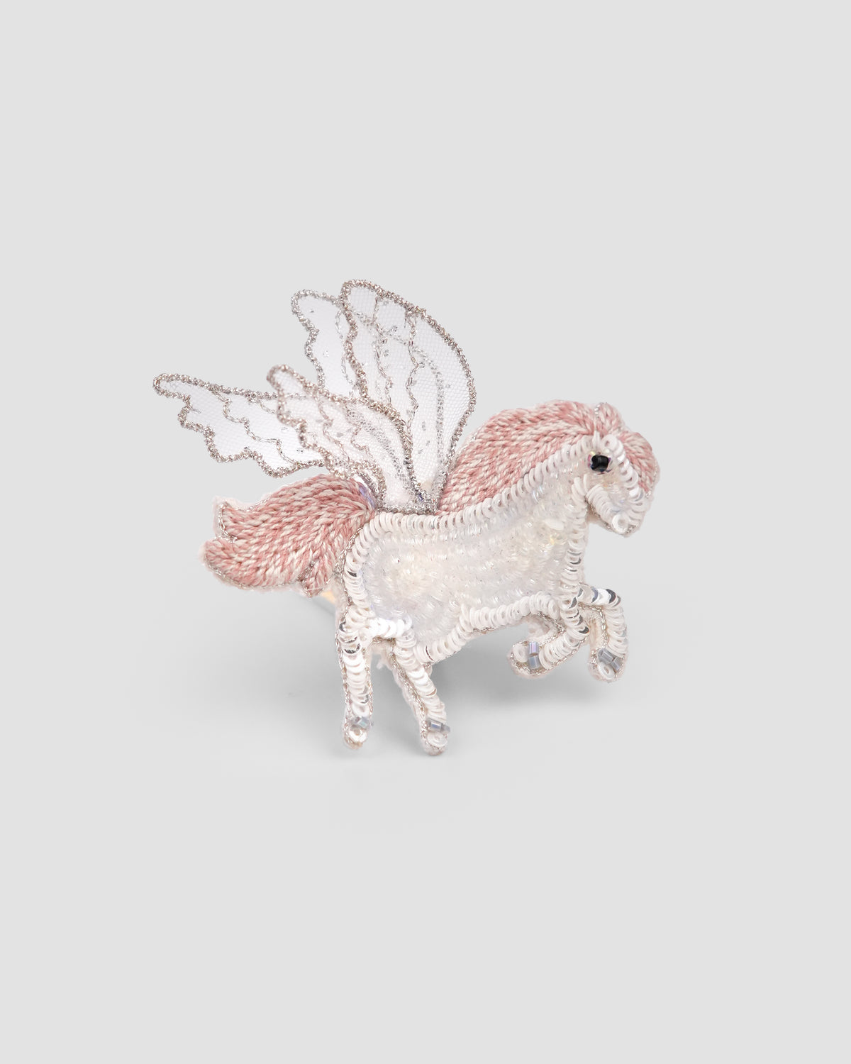 Winged unicorn girls hair accessory with embroidered and sequin details by House of Carousél
