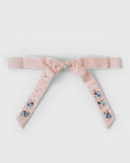Pink velvet bow hair clip with crystal butterfly embellishments by House of Carousél